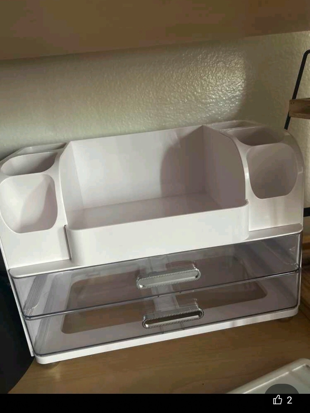 White Makeup Organizer Storage Drawer with Clear Front - Picture 11 of 11